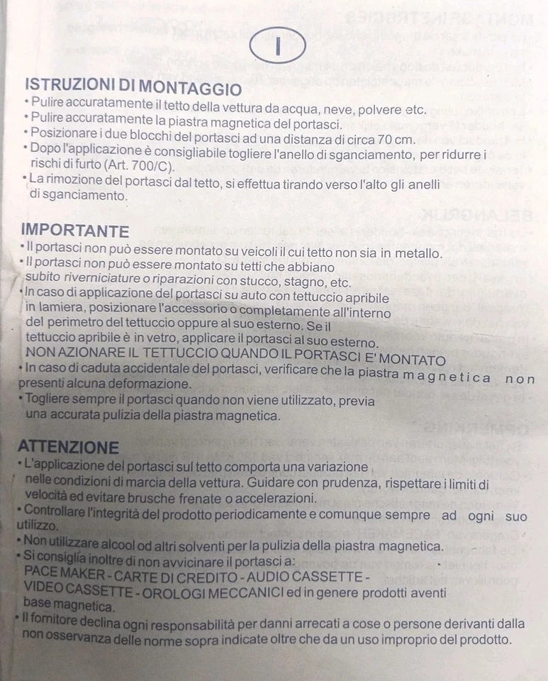 Portasci magnetico porta 2 coppie di sci per auto Usato, come NUOVO - Immagine 4 di 4