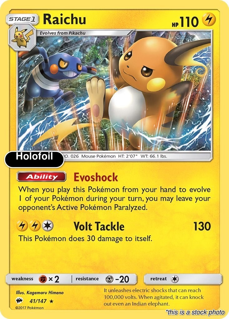 Raichu Holofoil Holo Rare SM03 41/147 LP