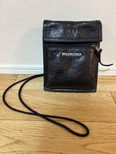 BALENCIAGA Explorer Leather Bag Black Mini Shoulder Crossbody Used