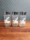 3 Vintage Goose Geese Blue Bow Salt Pepper Shakers 4 3/4" Anchor Hocking 80s