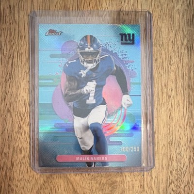 2025 Topps Finest - Uncommon Malik Nabers #175 Sky Blue Refractor /250