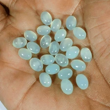Wholesale Lot 26.85Cts Natural Sky Blue Chalcedony Oval Cabochon Gemstone