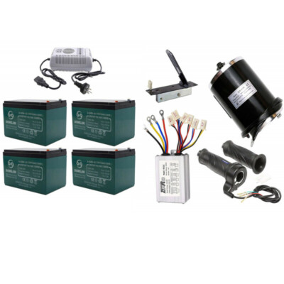 1000 W 48V DC electric motor kit w base speed controller & Foot Pedal Throttle