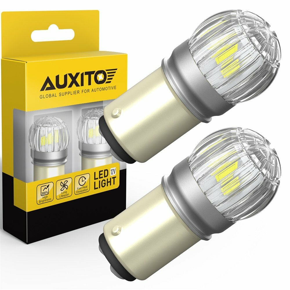 2x AUXITO 1157 2057 LED Turn Signal Brake Reverse Parking Light Bulb White 6T ED