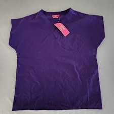 NWT M M Purple Short Sleeve Cotton Blend Scrubs Top Women's 12/14