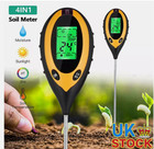 4 in1 Soil Soil PH Meter LCD Digital pH Temperature Sunlight Fertility Tester UK