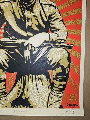 Poster firmato Partisan Shepard Fairey & Gary Baseman serigrafia Obey 2013 - Foto 3 di 8
