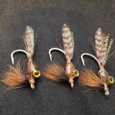 SALTWATER FLY FISHING FLIES QT TARPON PIN SHRIMP # 1/0 CUSTOM TIED TAN