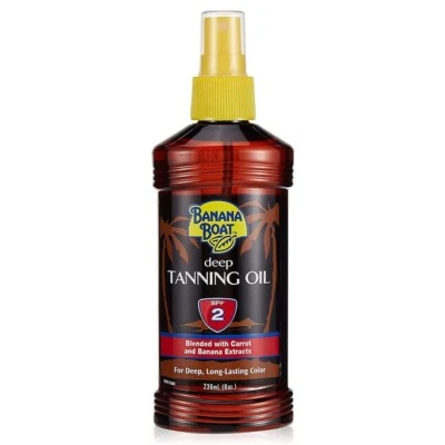Banana Boat SPF2 Deep Tanning Oil Carrot & Banana Extracts Long Lasting - 236 mL