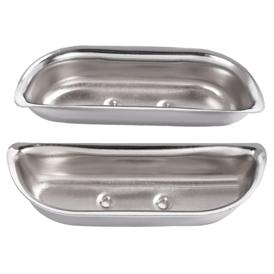 Se adapta a Ford F-100 / F-150 / F-350 1973-1979 panel de puerta reposabrazos tazas acero cromo Foto 4 de 4