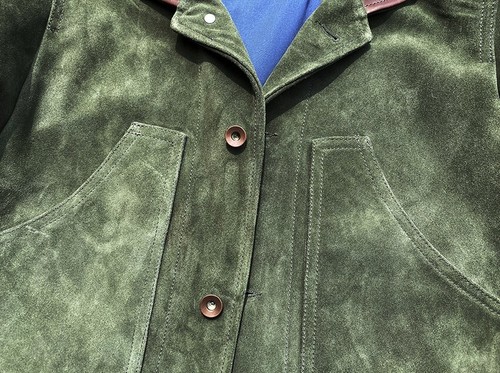 Chaqueta de cuero de vaca retro de gamuza forrada con cuello para hombre Chaqueta informal de motocicleta - Imagen 8 de 13
