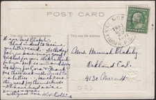 U.S., 1911. Calif Postal History, PC Portersville  & Coalinga RPO - Oakland