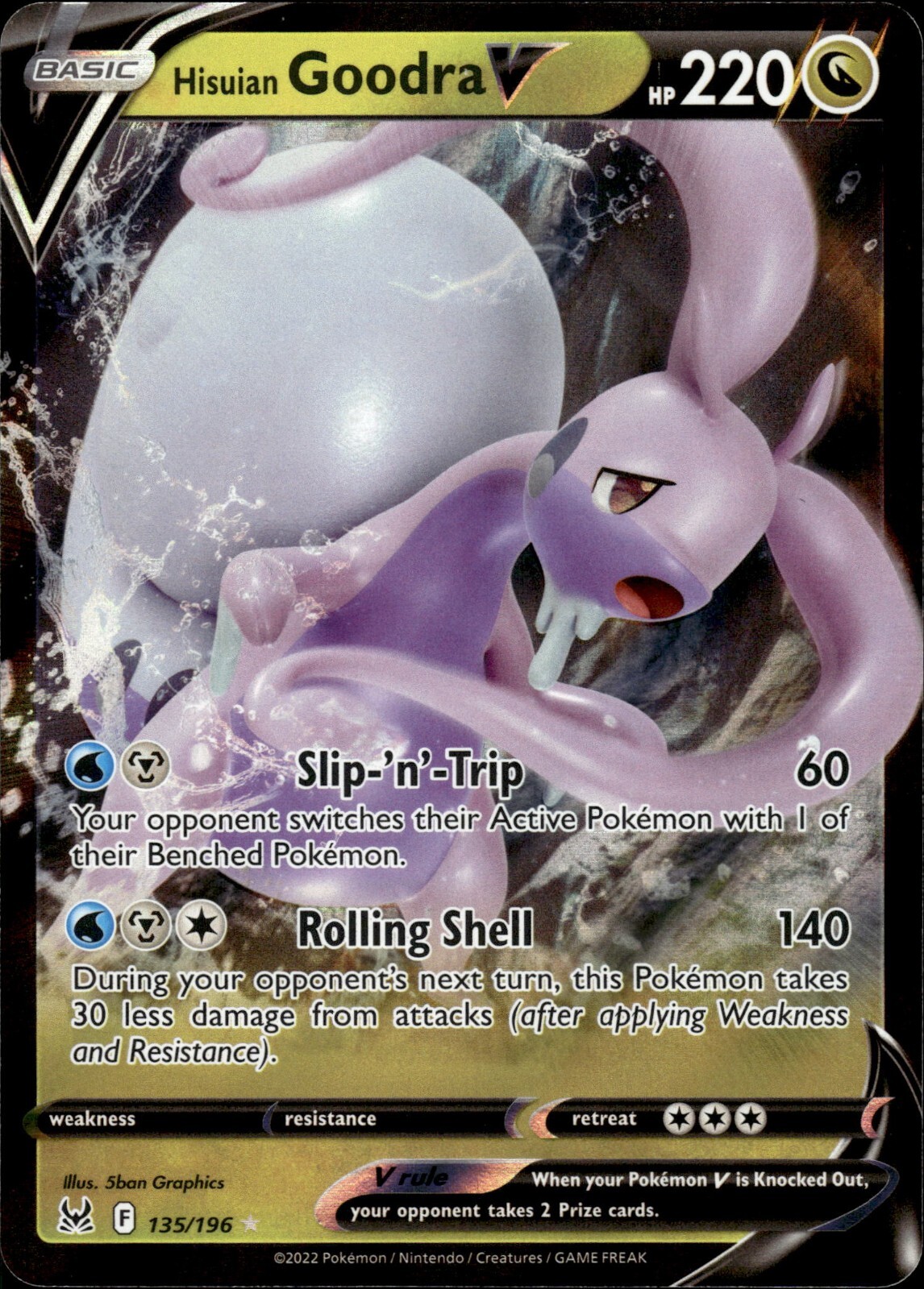 Hisuian Goodra V - Ultra Rare - Lost Origin 135/196 - MINT - Pokemon