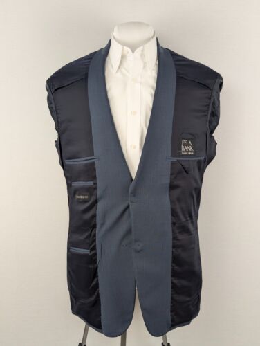 Jos A Bank Sport Coat Blazer Mens 42L Blue Wool Tailored Fit Traveler Classic - Picture 5 of 14