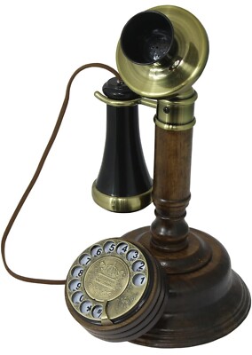 Opis 1921 Cable C Wood Candlestick Retro Rotary Vintage Look Opis 1921 Cable C Wood Candlestick Retro Rotary Vintage Look