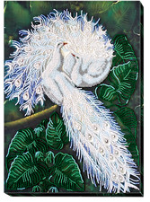 Peacock Birds White happiness Bead Embroidery Kit DIY Beaded Home Decor Wall Art