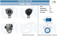 BV PSH Lichtmaschine Generator 120A 12V FüR Opel Corsa D 1.2 1.0 1.4