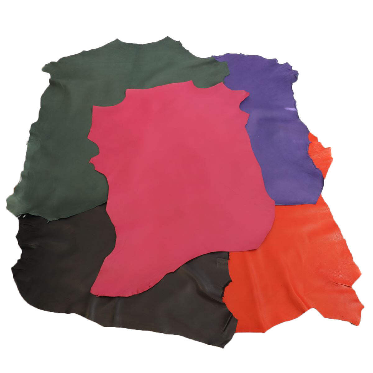 Peaux de cuir d'agneau véritable lot de 5 pièces de couleurs variées pour couture et maroquinerie
