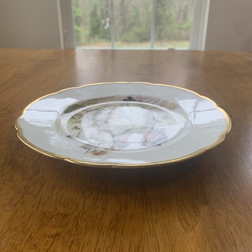 Antique Haviland & Co Limoges Gold Trim Plate Girl/Child Cat Sunflower Butterfly - Picture 14 of 15
