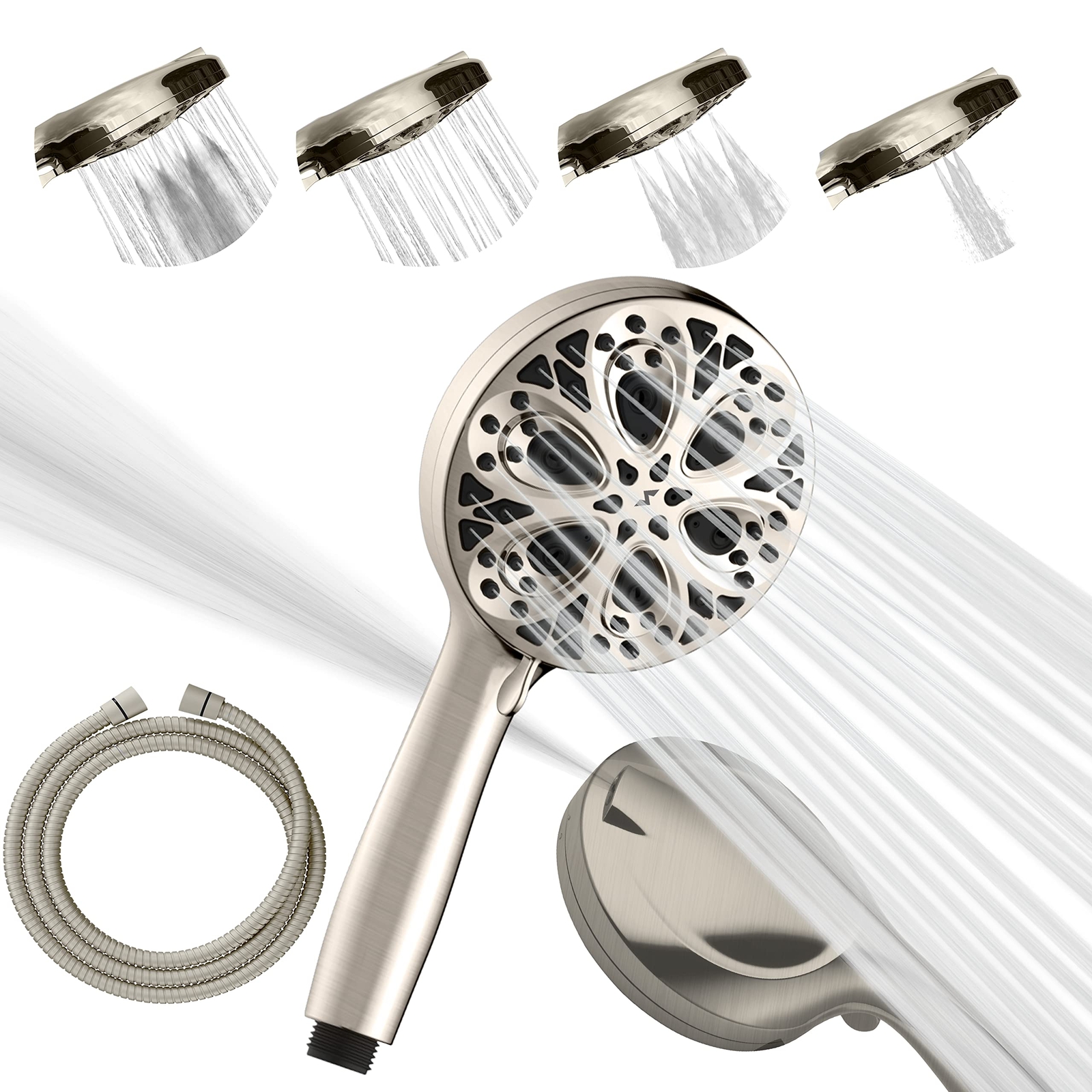 SparkPod Luxury Shower Head and Hose Set Brushed Nickel NUOVO
