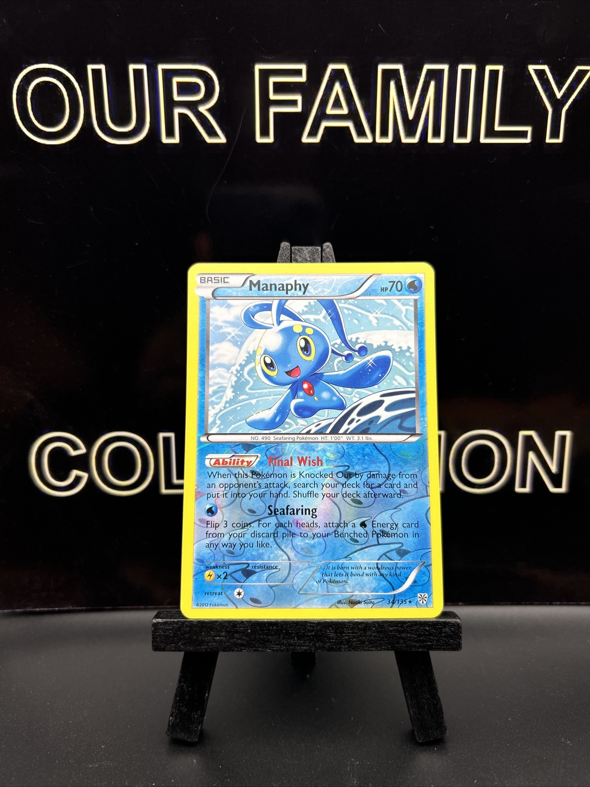 Pokemon Manaphy 34/135 Reverse Holo Plasma Storm LP 2012