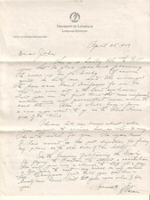 1949 cover & letter business mgr University Of Louisville KY to Charleston WV
