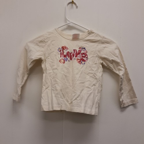 Kid Connection white Sweater long Sleeve round neck with nice decoration sz 4T