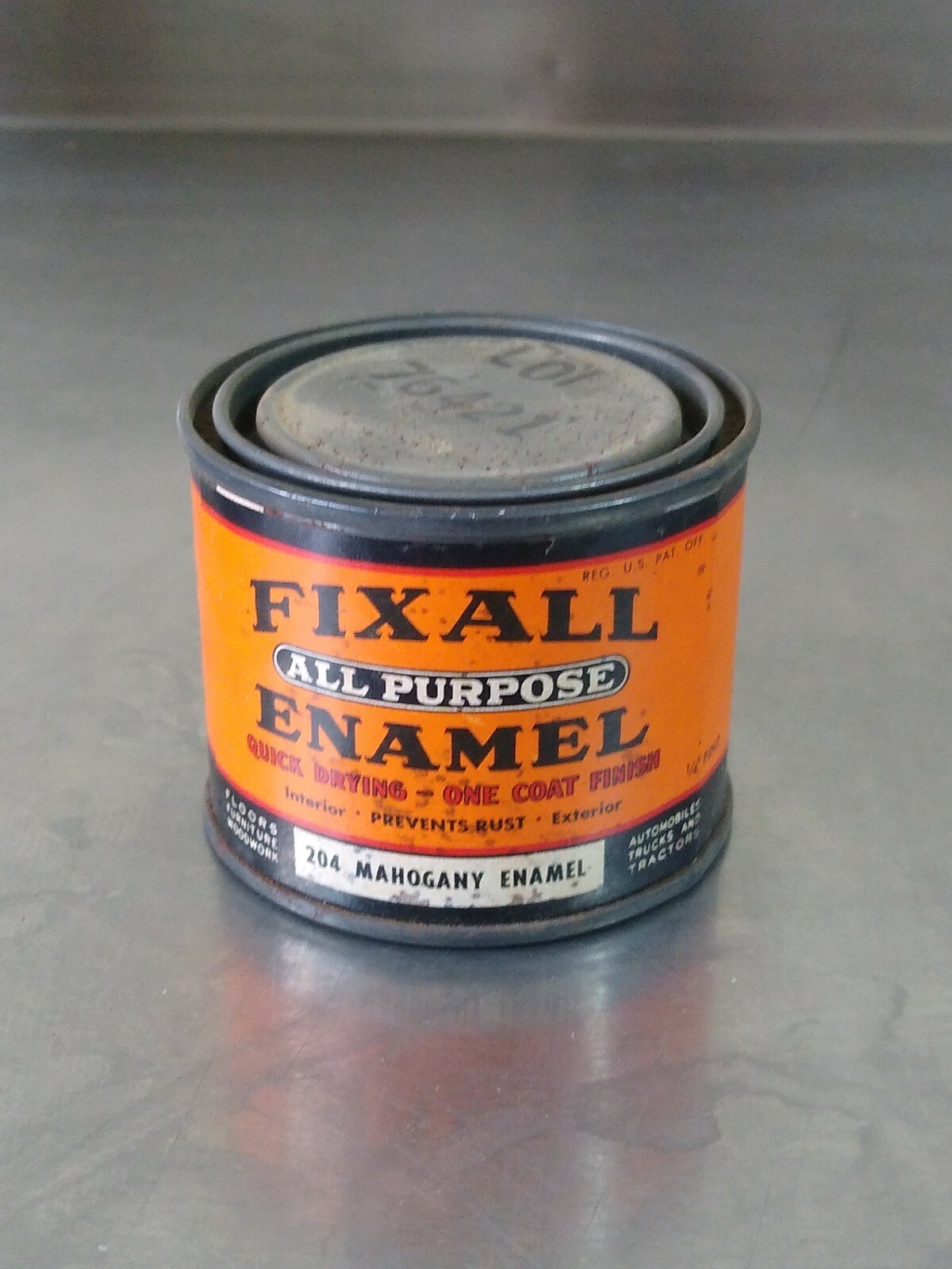Vintage Fixall All Purpose Enamel 4oz Mahogany Enamel Louisville