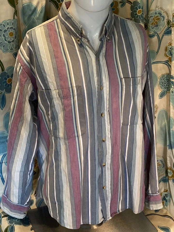 Members Only Single Needle Tailoring Button Down Shirt Vintage Size L 80s 90s - Image 4 of 4