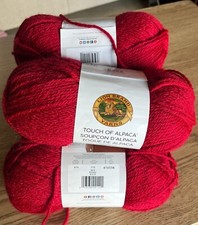 Lion Brand Touch of Alpaca yarn, red, 5 x 100g, New
