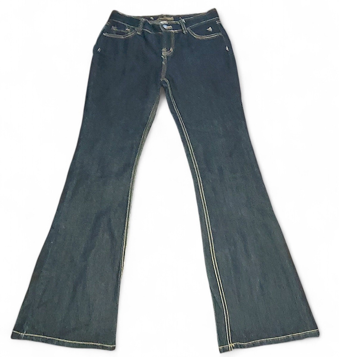 BLUER★(w) ASYMMETRIC SEMI-BOOTCUT DENIM PANTS少量製作希少品 Grane Vintage Blue Denim Jeans Low Rise Casual Flare Boot