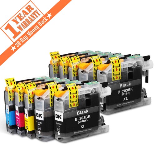 10 PACK Quality Ink Set w/ Chip for Brother LC201 LC203 MFC J460DW J480DW J485DW - Picture 1 of 7