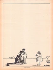 Vintage B. KLIBAN  family Cat Note Pad Page (Single) Workman Publishing 8.25x11