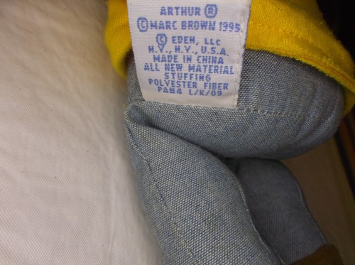 VTG 1995 Arthur Ardvark Plush Doll Marc Brown 1995 Eden Stuffed Toy Small 10” - Picture 7 of 7
