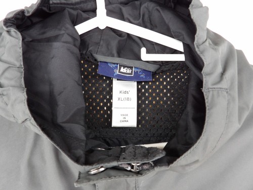 REI Co-Op Rain Jacket / Windbreaker E1 Elements Size XL (18) Youth Dark Gray - Picture 7 of 10