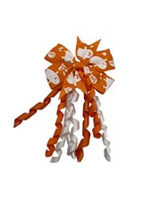 Fall Halloween Orange Ghost Bow Decor Alligator Hair Clip 3.1 inches 1pc Ribbon