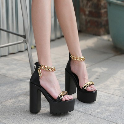 Women Platform Shoes High Block Heel 