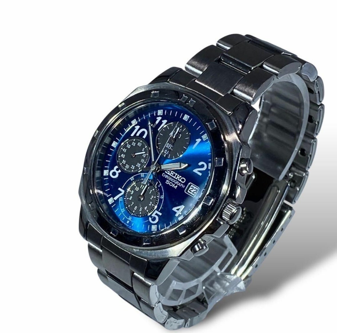 SEIKO セイコー クロノグラフ 7T92-0CA0 ブルー seiko 7T92-0CA0 Chronograph Dial BLUE JAPAN Analog | eBay