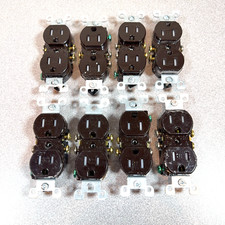 Lot of 8 Leviton 15 Amp Tamper Resistant Duplex Receptacle Brown Residential