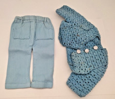 Vintage Unikat: 👖 Puppen-Hose und Jacke, hellblau, Puppenkleidung, 1960er Jahre