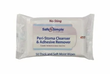 Safe N' Simple Peri-Stoma Adhesive Remover Wipes 5'' x 7'' Case of 600