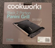Cookworks Black 2 Portion Panini Grill - Brand New, Boxed