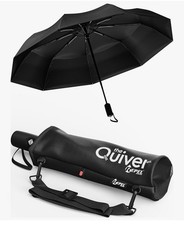 Repel Quiver Windproof Umbrella With Carrying Case. Black. Winds 85mph
