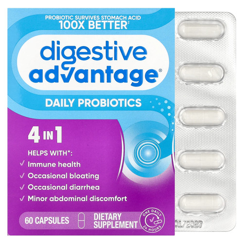 Digestive Advantage®, Daily Probiotics, 60 Capsules