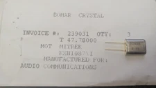NOS BOMAR Scanner Radio Crystal Transmit T47.780 MHz Motorola Mitrek KXN1087I