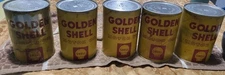 Vintage Golden Shell 1 Quart (5)  Service Station Motor Oil Can Unopened Full