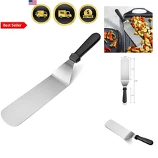 Grill Turner Spatula Stainless Steel Black 14.5 Inch Flexible Handle