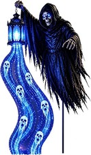 Halloween Grim Reaper Yard Stake, Solar Ghost Soul Light Outdoor Decoration