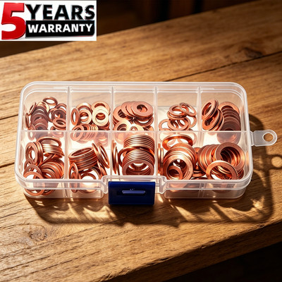 200PC Copper Crush Washer Seal Oil Gasket Banjo Bolt ATV M8 M10 M12 M14