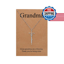 Lcherry Grandma Cross Necklace from Granddaughter - Christian Gifts for Women
